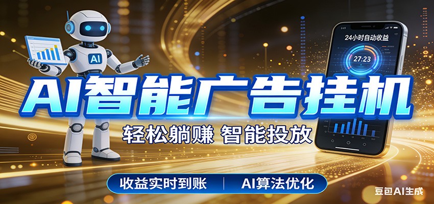 智能广告挂机新时代，利用碎片化时间实现稳定被动收益，AI帮你持续盈利-吾爱云课堂
