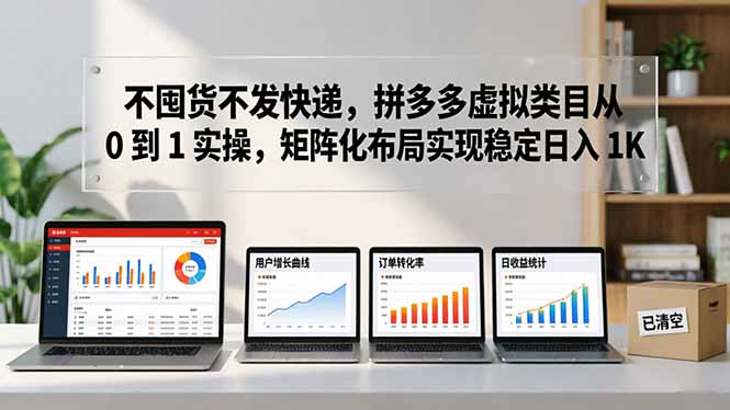 不囤货不发快递，拼多多虚拟类目从 0 到 1 实操，矩阵化布局实现稳定日入 1K-吾爱云课堂