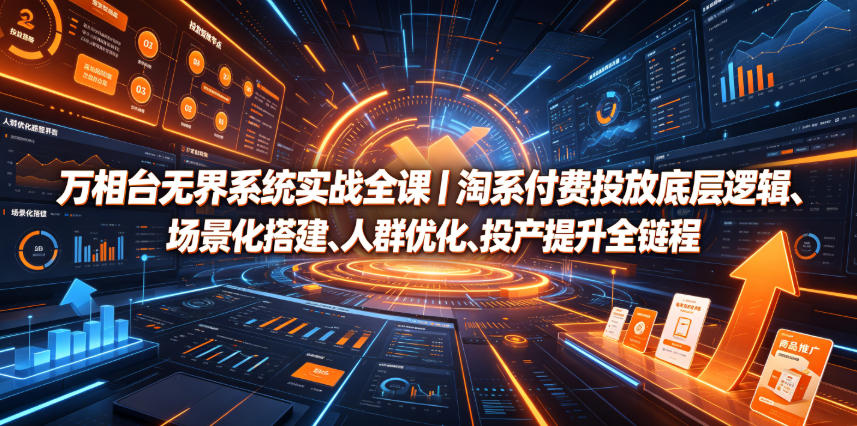 万相台无界系统实战全课｜淘系付费投放底层逻辑、场景化搭建、人群优化、投产提升全链路运营教程-吾爱云课堂