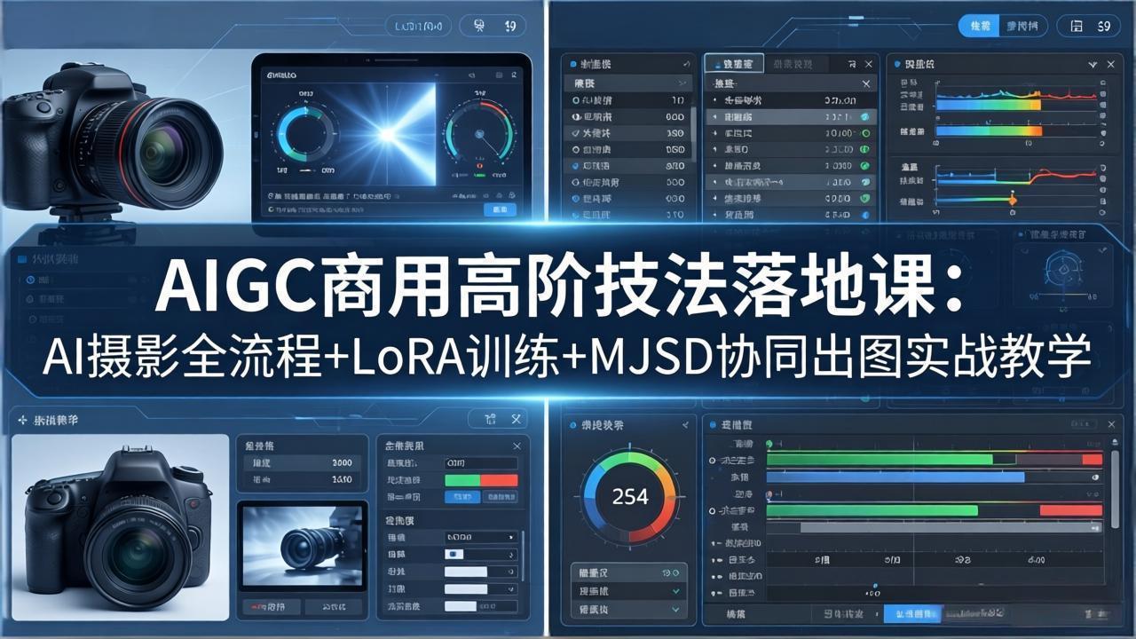 AIGC商用高阶技法落地课：AI摄影全流程+LoRA训练+MJSD协同出图实战教学-吾爱云课堂
