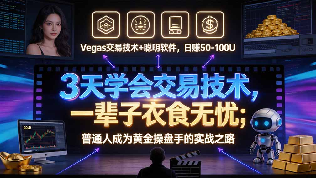 “顺势而为交易系统”3天学会交易技术，聪明软件辅助，小白也能看懂趋势交易，日入30-100U,长期稳定-吾爱云课堂