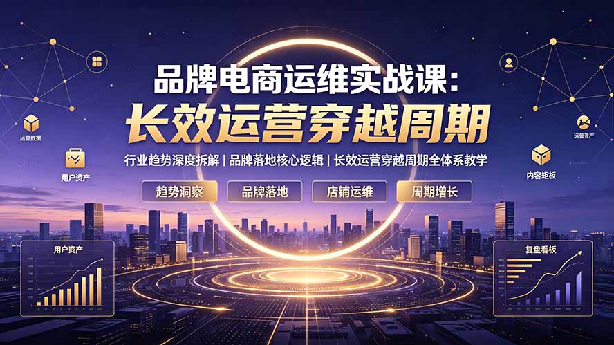 品牌电商运维实战课：行业趋势深度拆解｜品牌落地核心逻辑｜长效运营穿越周期全体系教学-吾爱云课堂