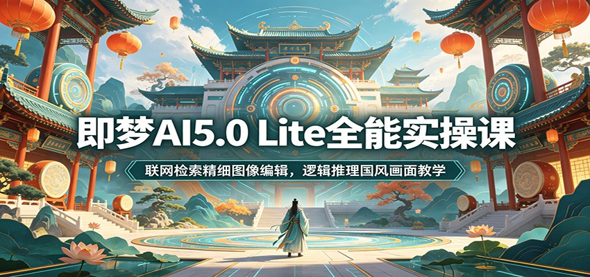 即梦AI5.0 Lite全能实操课：联网检索精细图像编辑，逻辑推理国风画面教学-吾爱云课堂