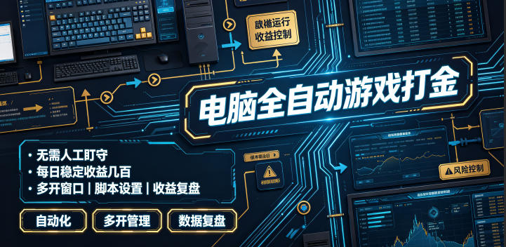 电脑全自动游戏打金，无需人工盯守，每日稳定收益几百！【揭秘】-吾爱云课堂
