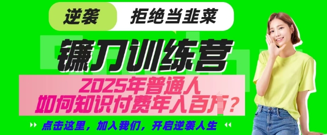 【网创项目终点站-镰刀训练营超级IP合伙人】25年普通人如何通过知识付费实现逆袭【揭秘】-吾爱云课堂