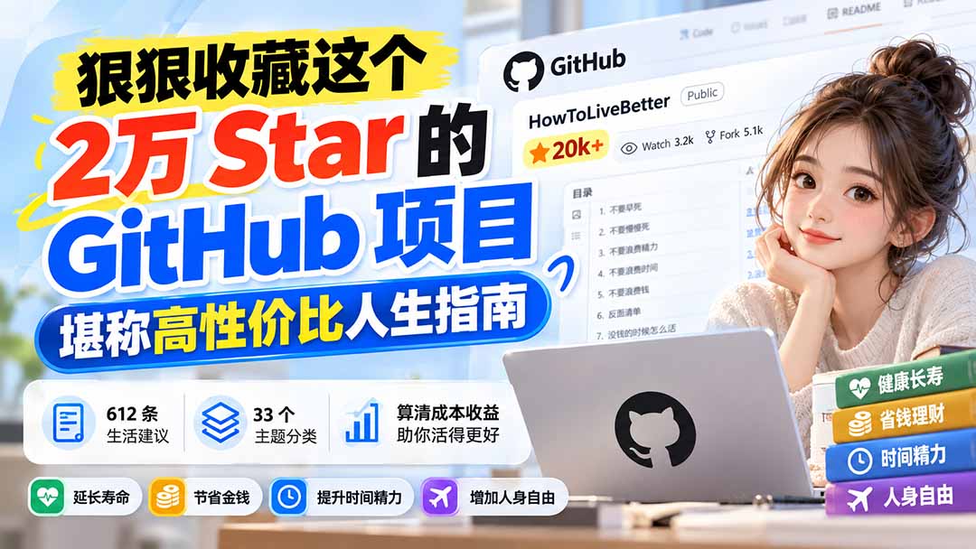狠狠收藏这个 2 万 Star 的 GitHub 项目，堪称高性价比人生指南。-吾爱云课堂
