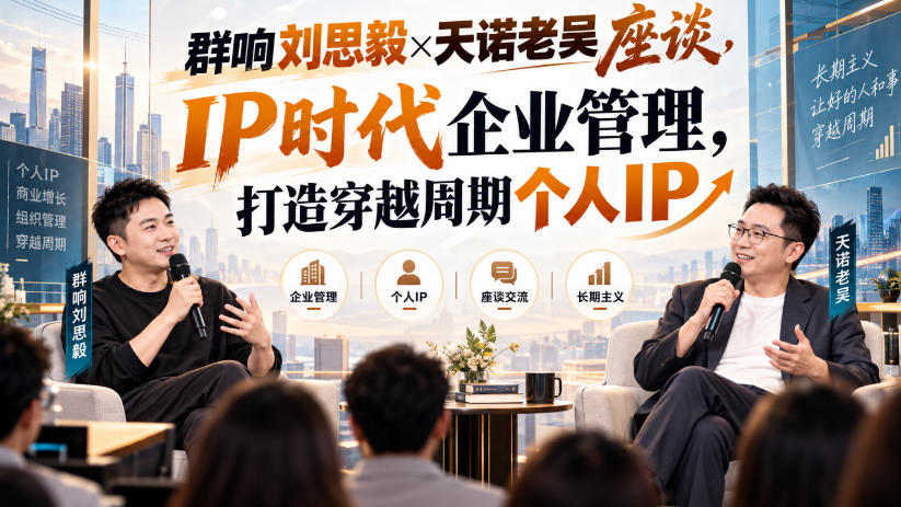 群响刘思毅×天诺老吴座谈，IP时代企业管理，打造穿越周期个人IP-吾爱云课堂