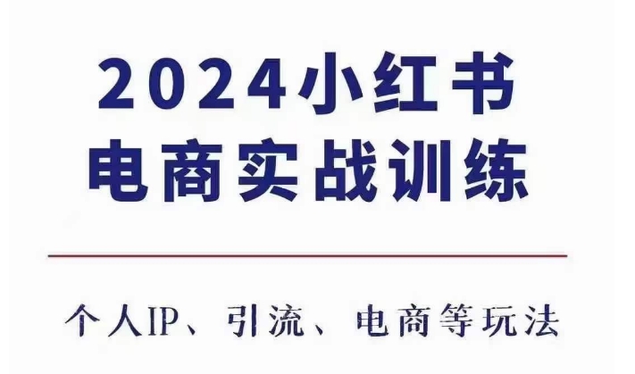 2024小红书电商3.0实战训练,包含个人IP、引流、电商等玩法-吾爱云课堂