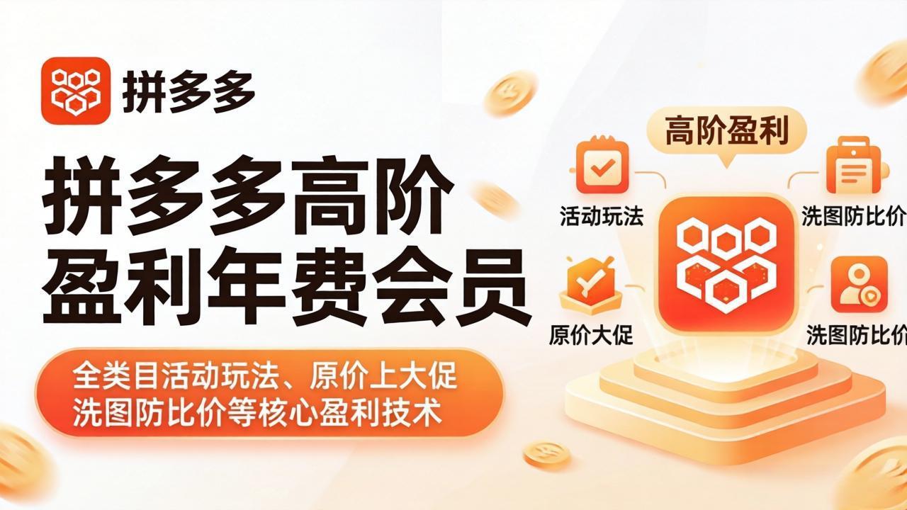 拼多多高阶盈利年费会员(更新4月19-吾爱云课堂