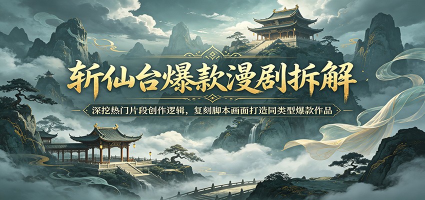斩仙台爆款漫剧拆解：深挖热门片段创作逻辑，复刻脚本画面打造同类型爆款作品-吾爱云课堂
