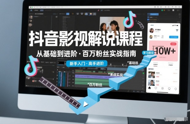 抖音百万粉丝影视解说课程，基础到进阶课，适合新手和进阶学习-吾爱云课堂