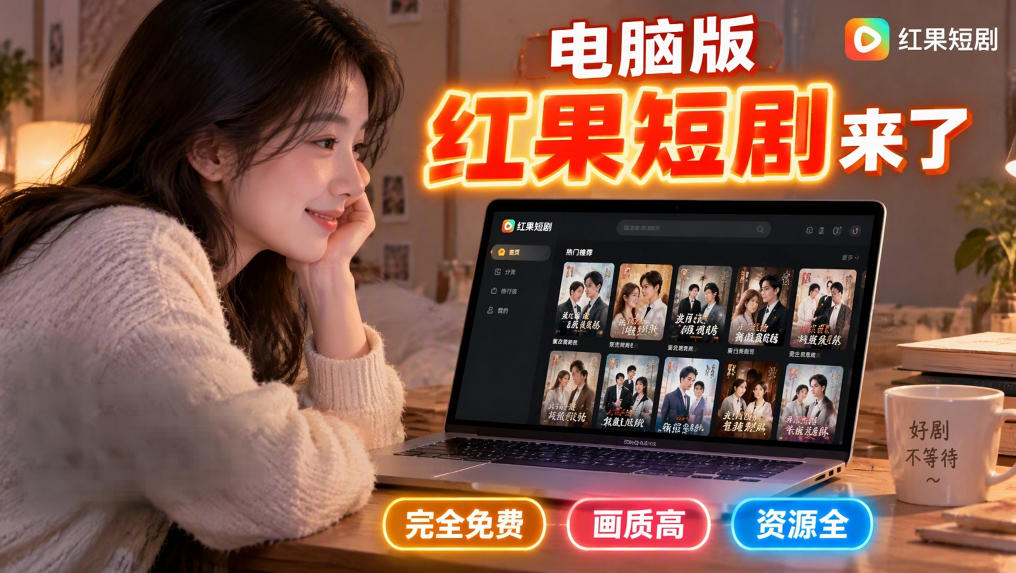 手机看短剧费眼？电脑版红果短剧来了，完全免费、画质高、资源全-吾爱云课堂