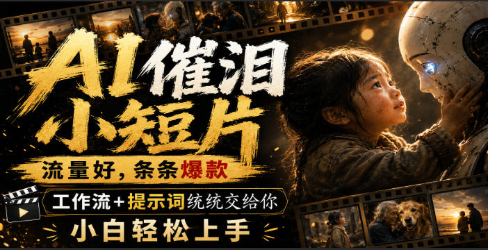 AI催泪小短片，流量好，条条爆款，工作流+提示词统统交给你，小白轻松上手-吾爱云课堂