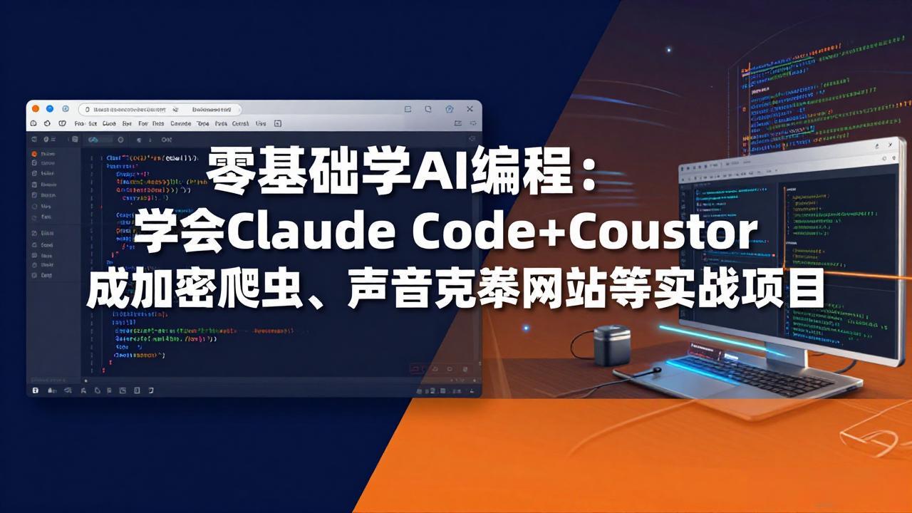 零基础学AI编程：学会Claude Code+Cursor完成加密爬虫、声音克隆网站等实战项目-吾爱云课堂