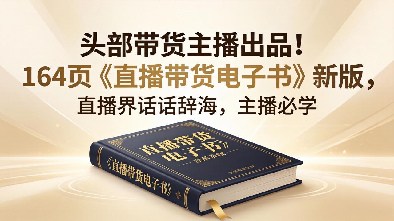 头部带货主播出品！164页《直播带货电子书》新版，直播界话术辞海，主播必学-吾爱云课堂