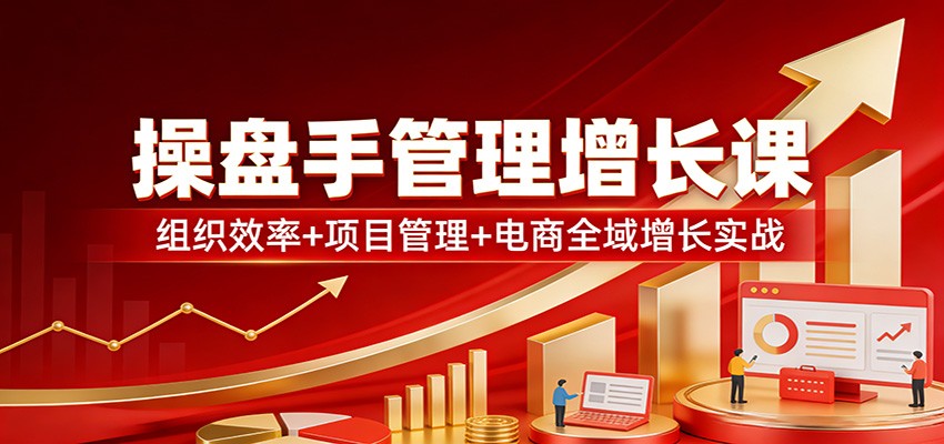 操盘手管理增长课:组织效率+项目管理+电商全域增长实战-吾爱云课堂