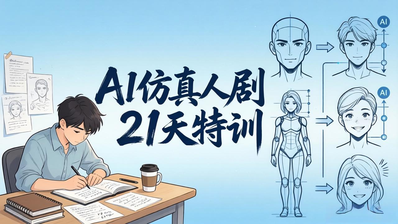 AI仿真人剧21天特训-更新：从剧本到成片全流程实战，掌握角色一致性与变现方法-吾爱云课堂