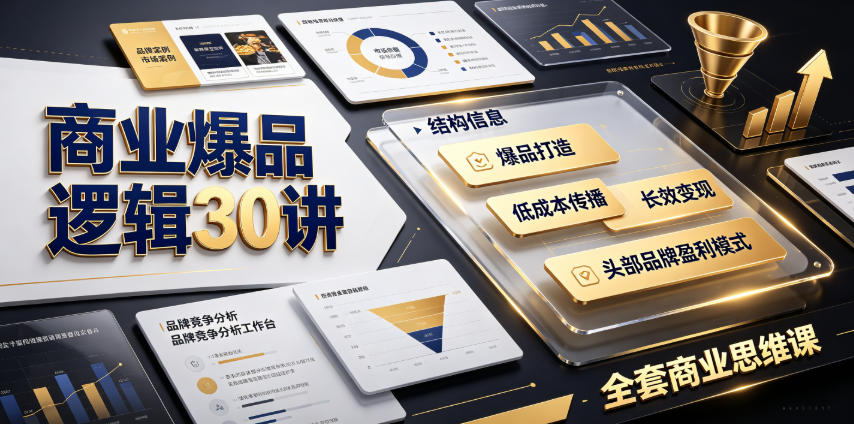 商业爆品逻辑30讲｜拆解各行各业头部品牌盈利模式，吃透爆品打造、低成本传播、长效变现全套商业思维课-吾爱云课堂