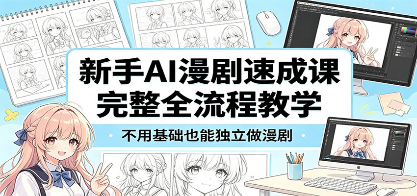 新手AI漫剧速成课：完整全流程教学，不用基础也能独立做漫剧-吾爱云课堂