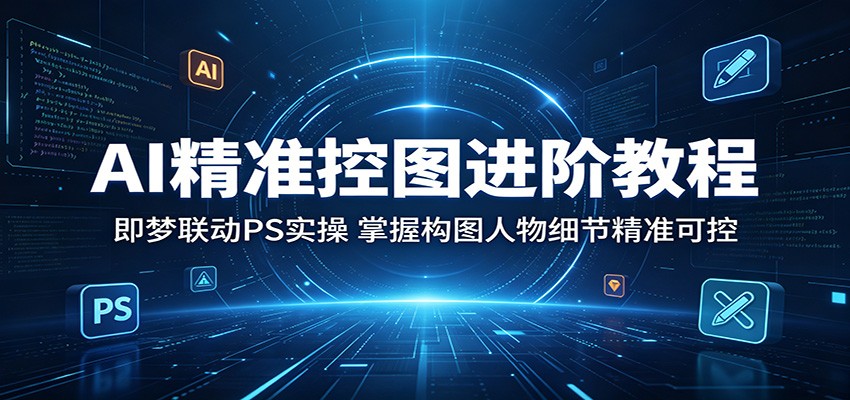 AI精准控图进阶教程：即梦联动PS实操，掌握构图人物细节精准可控-吾爱云课堂