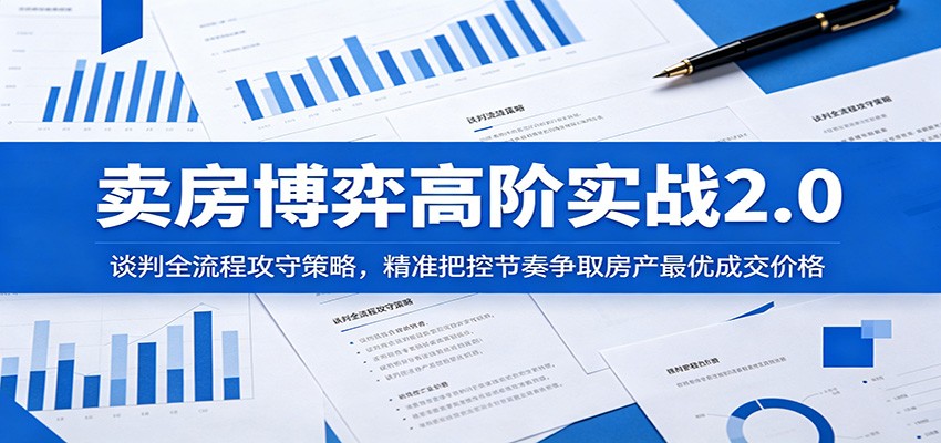 卖房博弈高阶实战2.0：谈判全流程攻守策略，精准把控节奏争取房产最优成交价格-吾爱云课堂
