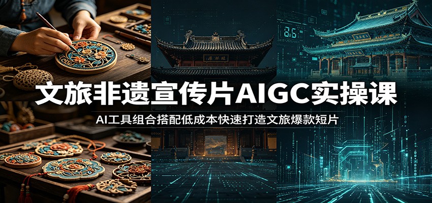 文旅非遗宣传片AIGC实操课：AI工具组合搭配低成本快速打造文旅爆款短片-吾爱云课堂