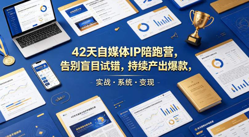 42天自媒体IP陪跑营，告别盲目试错，持续产出爆款，实战·系统·变现(更新2026)-吾爱云课堂