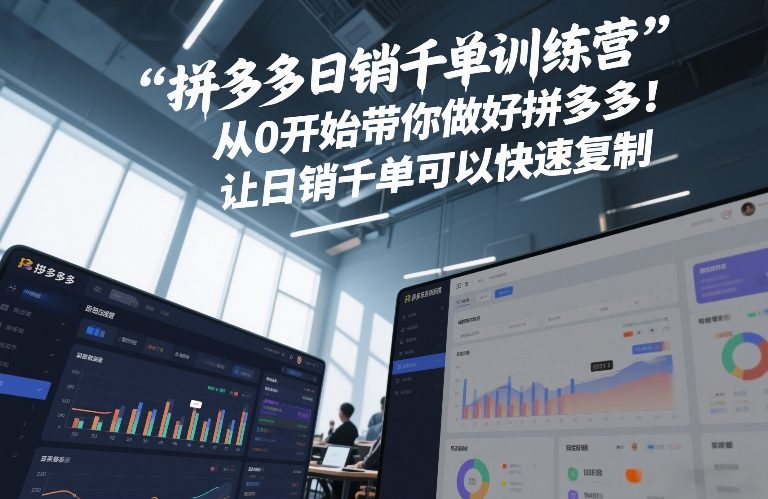 拼多多日销千单训练营，从0开始带你做好拼多多，让日销千单可以快速复制(更新26年8月)-吾爱云课堂