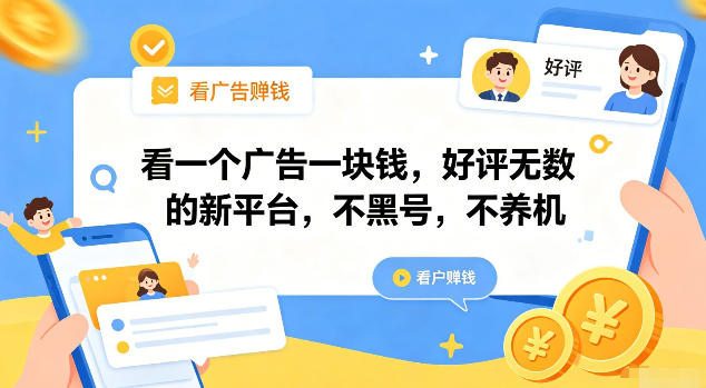 看一个广告一块钱，好评无数的新平台，不黑号，不养机【揭秘】-吾爱云课堂