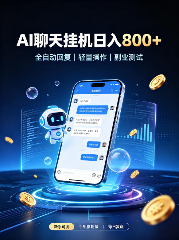 AI聊天挂G项目，日入800➕，全自动操作，适用个人副业，支持工作室矩阵操作【揭秘】-吾爱云课堂