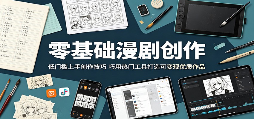 零基础漫剧创作：低门槛上手创作技巧，巧用热门工具打造可变现优质作品-吾爱云课堂