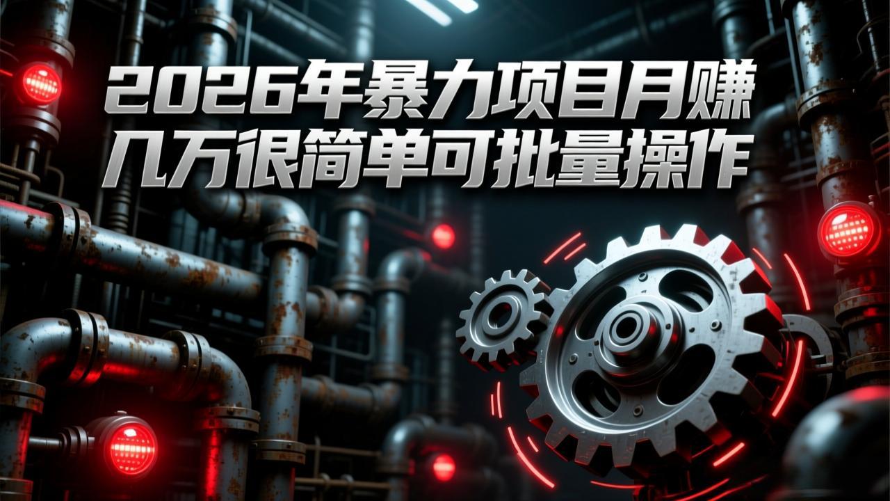 2026年暴力项目月赚几万很简单可批量操作，成本低，利润大-吾爱云课堂