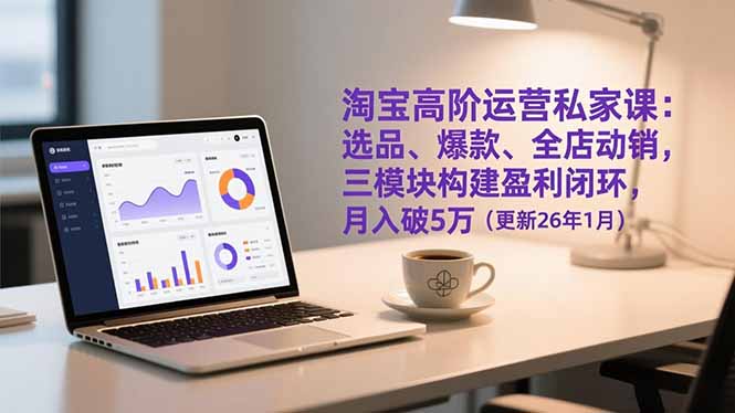 淘宝高阶运营私家课：选品、爆款、全店动销，三模块构建盈利闭环，月入破5万(更新26年1月-吾爱云课堂