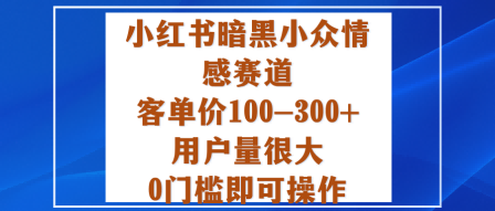 小红书暗黑小众情感赛道,客单价100-300+用户量很大,0门槛即可操作-吾爱云课堂