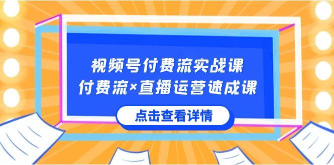 视频号付费流实战课,付费流×直播运营速成课,让你快速掌握视频号核心运营技能-吾爱云课堂