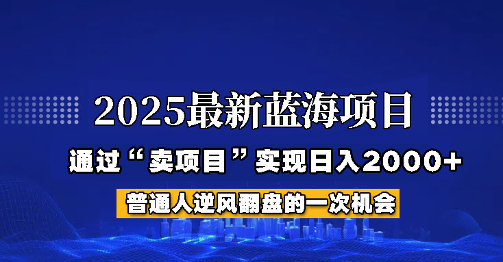 2025年蓝海项目,如何通过“网创项目”日入2000+-吾爱云课堂