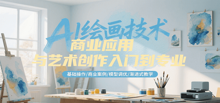 AI绘画技术商业应用与艺术创作入门到专业,基础操作/商业案例/模型调优/渐进式教学-吾爱云课堂