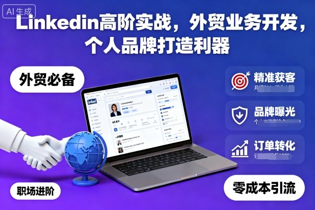 Linkedin高阶实战,外贸业务开发,个人品牌打造利器-吾爱云课堂