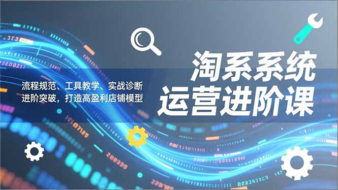 淘系系统运营进阶课2.0，流程规范、工具教学、实战诊断，进阶突破，打造高盈利店铺模型-吾爱云课堂