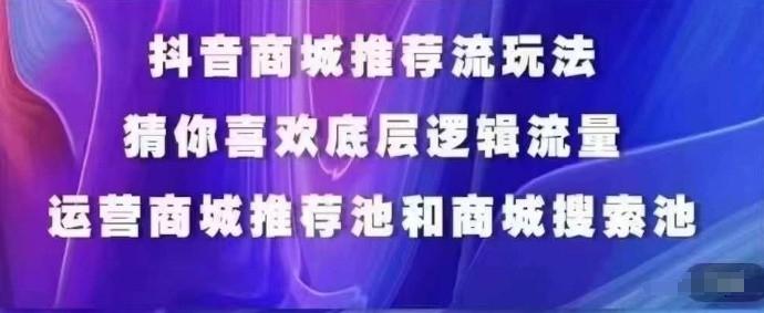 抖音商城运营课程，猜你喜欢入池商城搜索商城推荐人群标签覆盖-吾爱云课堂