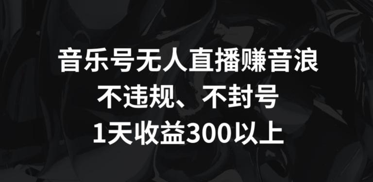 音乐号无人直播赚音浪,不违规、不封号,1天收益300+【揭秘】-吾爱云课堂