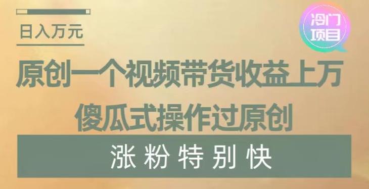 原创一个视频带货收益上万,傻瓜式操作过原创,几分钟做一个视频涨粉特别快【揭秘】-吾爱云课堂