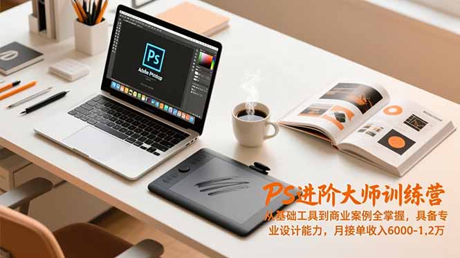 PS进阶大师训练营,从基础工具到商业案例全掌握,具备专业设计能力,月接单收入6000-1.2万-吾爱云课堂
