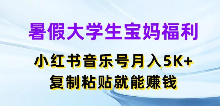 暑假大学生宝妈福利,小红书音乐号月入5000+,复制粘贴就能赚钱【揭秘】-吾爱云课堂