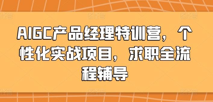 AIGC产品经理特训营，个性化实战项目，求职全流程辅导-吾爱云课堂