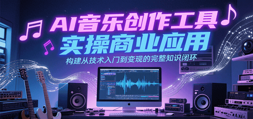 AI音乐创作工具实操商业应用，构建从技术入门到变现的完整知识闭环-吾爱云课堂