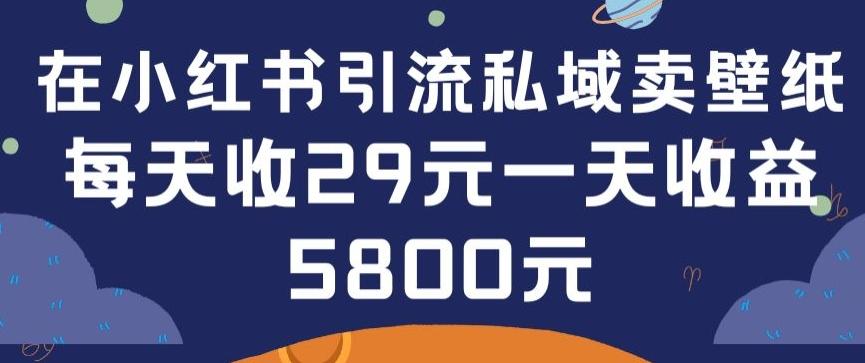 在小红书引流私域卖壁纸每张29元单日最高卖出200张(0-1搭建教程)【揭秘】-吾爱云课堂