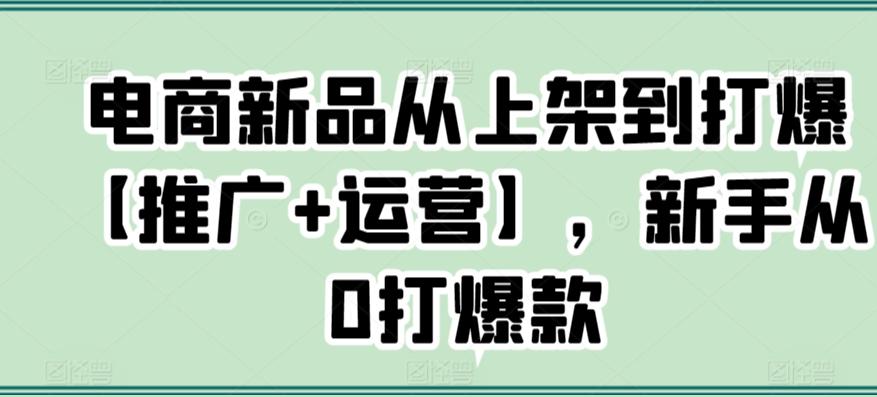 电商新品从上架到打爆【推广+运营】,新手从0打爆款-吾爱云课堂