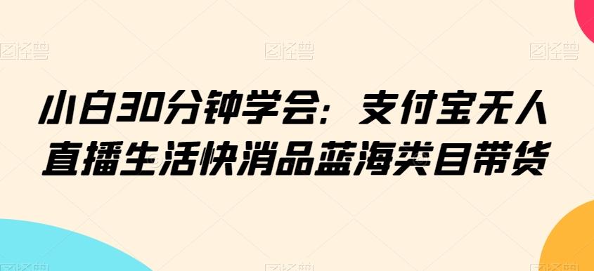 小白30分钟学会:支付宝无人直播生活快消品蓝海类目带货【揭秘】-吾爱云课堂