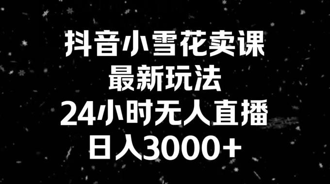 抖音小雪花卖课,24小时无人直播,日入3000+,小白也能轻松操作-吾爱云课堂